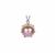 Naturally Papaya Cultured Pearl Pendant with White Topaz in Sterling Silver 