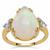 Ethiopian Opal Ring with White Zircon in 9k Gold 5.45cts