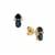 Australian Blue Sapphire Earrings with White Zircon in 9K Gold 0.85cts