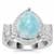 Larimar Ring with White Zircon in Sterling Silver 5.43cts