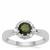 Chrome Diopside Ring with White Zircon in Sterling Silver 1.09cts