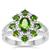 Chrome Diopside Ring with White Zircon in Sterling Silver 1.80cts