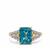 Blue Zircon Ring with Diamonds in 18K Gold 5.09cts