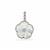 Mother of Pearl Flower Pendant with White Topaz in Sterling Silver