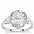 Lehrer TorusLens Sky Blue Topaz Ring with Diamonds in 9K White Gold 3.30cts