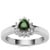 Chrome Diopside Ring with White Zircon in Sterling Silver 0.66ct