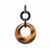 Black Onyx Pendant with Yellow Tiger's Eye in Gold Tone Sterling Silver 24.50cts