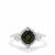 Chrome Diopside Ring with White Zircon in Sterling Silver 1.76cts