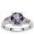Blueberry Quartz Ring with Purple Diamond in Sterling Silver 1.75cts
