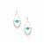 Amazonite Earrings with Kaori Cultured Pearl in Gold Tone Sterling Silver 