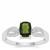 Chrome Diopside Ring with White Zircon in Sterling Silver 1.04cts