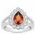 Madeira Citrine Ring with White Zircon in Sterling Silver 1.35cts