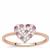 Pink Sapphire Ring with Diamond in 9K Rose Gold 0.32ct