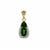 Chrome Diopside Pendant with White Zircon in 9k Gold 1.75cts