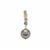 Tahitian Cultured Pearl,  Multi-Colour Sapphire Pendant with White Zirconin 9K Gold (12mm)