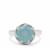 Aqua Chalcedony Ring with White Zircon in Sterling Silver 3.80cts