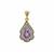 Natural Purple Sapphire Pendant with Diamonds in 18K Gold 0.85ct