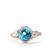 Ratanakiri Blue Zircon Ring with Diamond in 18k Gold 4.84cts