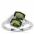Chrome Diopside Ring with White Zircon in Sterling Silver 1.85cts