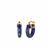 Sar-i-Sang Lapis Lazuli Gold Tone Sterling Silver Earrings 21.50cts