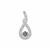Black Diamond Pendant with White Diamond in Sterling Silver 0.13ct