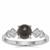 Cats Eye Enstatite Ring with White Zircon in Sterling Silver 1.34cts
