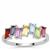 Multi Colour Gemstones Ring in Sterling Silver 0.90ct