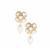 Mother of Pearl Earrings with Kaori Cultured Pearl in Gold Tone Sterling Silver