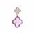 Amethyst Pendant with White Zircon in Rose Gold Flash Sterling Silver 2.34cts
