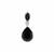 Black Spinel Pendant with White Zircon in Sterling Silver 4cts