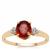 Nampula Garnet Ring with White Zircon in 9K Gold 1.85cts