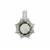  Mirror of Paradise Cut Prasiolite Pendant with White Zircon in Sterling Silver 7.95cts