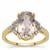 Mawi Kunzite Ring with White Zircon in 9K Gold 4.70cts