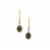 Congo Green Tourmaline Earrings with White Zircon in 9K Gold 1.90cts