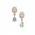 Minas Gerais Kunzite, Santa Maria Aquamarine Earrings with White Zircon in 9K Gold 3.30cts