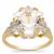 Wobito Snowflake Cut Cullinan Topaz Ring with Canadian Diamond in 9K Gold 9.90cts