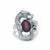 Star Ruby Ring in Sterling Silver 3.20cts 