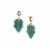 Type A Olmec Jadeite & White Topaz Earrings with Garnet  in Gold Tone Sterling Silver 83.75cts