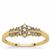 Bluish Grey Diamonds Ring in 9K Gold 0.36ct