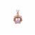 Naturally Papaya Cultured Pearl (10.5mm) & White Topaz Pendant in Rose Gold Tone Sterling Silver