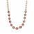 Chicken-Blood Stone & Freshwater Cultured Pearl Gold Tone Sterling Silver Graduated Necklace