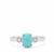 Sleeping Beauty Turquoise Ring with White Zircon in Sterling Silver 1.25cts