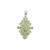 Red Dragon Peridot Pendant with White Zircon in Sterling Silver 3.55cts