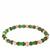 Freshwater Cultured Pearl Stretchable Bracelet with Green Aventurine in Gold Tone Sterling Silver 