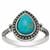 Armenian Turquoise Oxidized Ring in Sterling Silver 1.55cts 