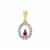 Greenland Ruby Pendant with Canadian Diamond in 9K Gold 0.25ct