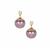 Edison Cultured Pearl Earrings with White Topaz in Gold Tone Sterling Silver (10mm)