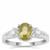 Ambilobe Sphene Ring with White Zircon in Sterling Silver 1.41cts