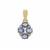 Ceylon Blue Sapphire Pendant with White Zircon in 9K Gold 1.60cts