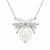 South Sea Cultured Pearl Pendant Necklace with White Zircon in Sterling Silver (11mm)